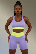Lavender & Neon Yellow Active Two-Piece Set
