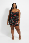 Cherry Polka Dot Halter Mini Dress